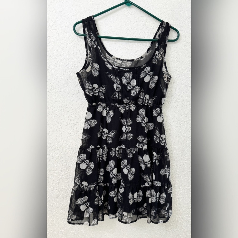Hot Topic Vintage Butterfly and Skulls Dress - S